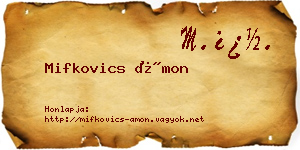 Mifkovics Ámon névjegykártya